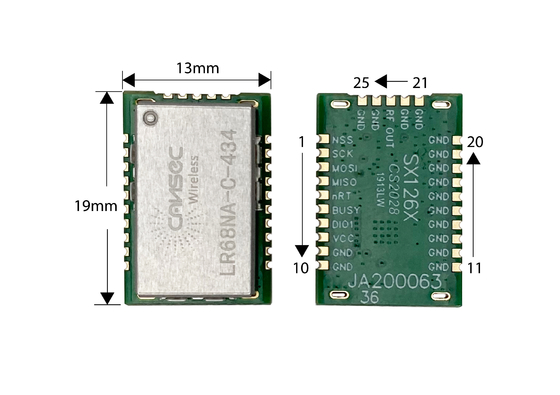 Cansec Wireless LR68NA-C SEMTECH LLCC68 Módulo Lora de largo alcance Smart Home IoT Solución 434M//868M/915M Sub-1 GHz