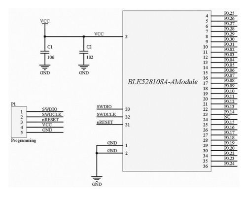 160M 1uA Modulo de RF nórdico Modulo de transceptor automatizado de gestión de energía BLE52810SA-A